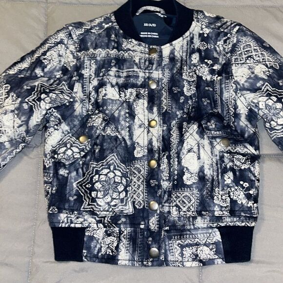 Girls 4/5 art class quilted floral button jacket - Picture 2 of 3